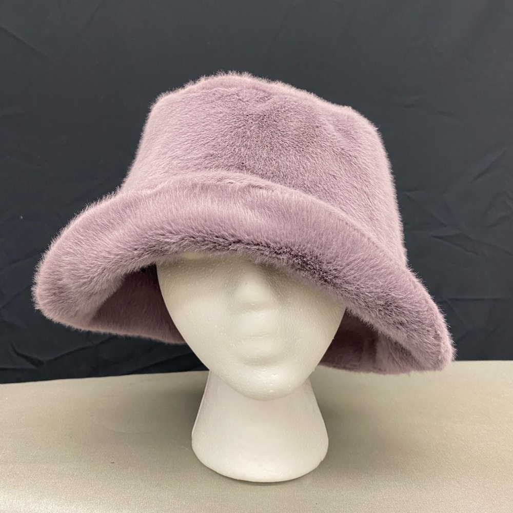 Faux fur lavender hat from Urban Outfitters
